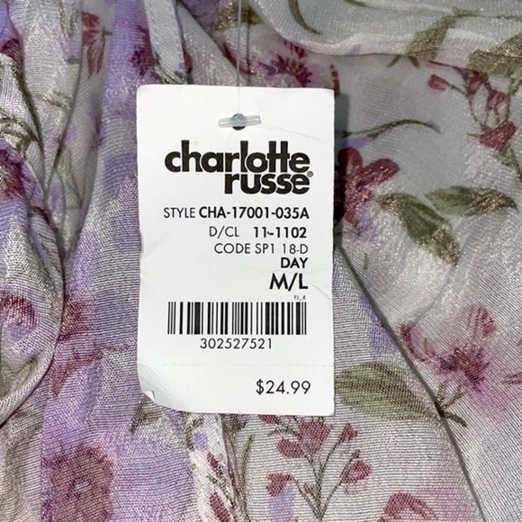 Charlotte Russe Floral Open Front Kimono Swim Coverup - Picture 10 of 11